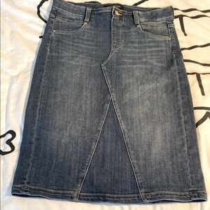 Liverpool Denim Skirt with Gold Accents